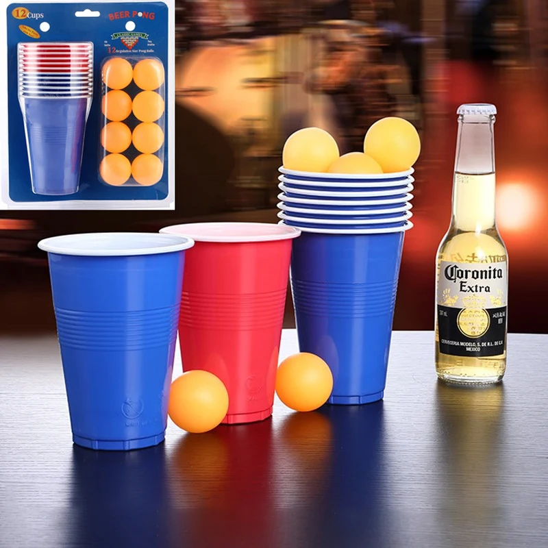 1224CupsBeerPongSetDrinkingCupBoardGameHomePartyPlastic