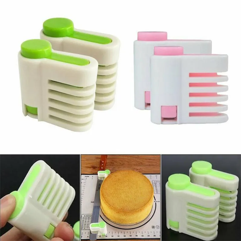 DIY Cake Pie Slicer Sheet Guide Cutter Cake Slicers 5 Layers Server Bread Cutting Fixator Tool Kitchen Bakeware Tool 2pcs bread slicer,baking supplies,cake sculpture tools