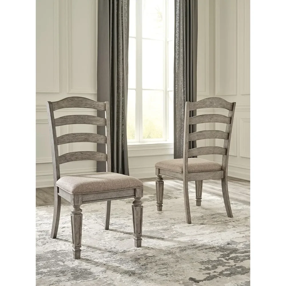 

Classic Farmhouse Weathered Dining Chairs, Set of 2, Antique Gray Kitchen Chair