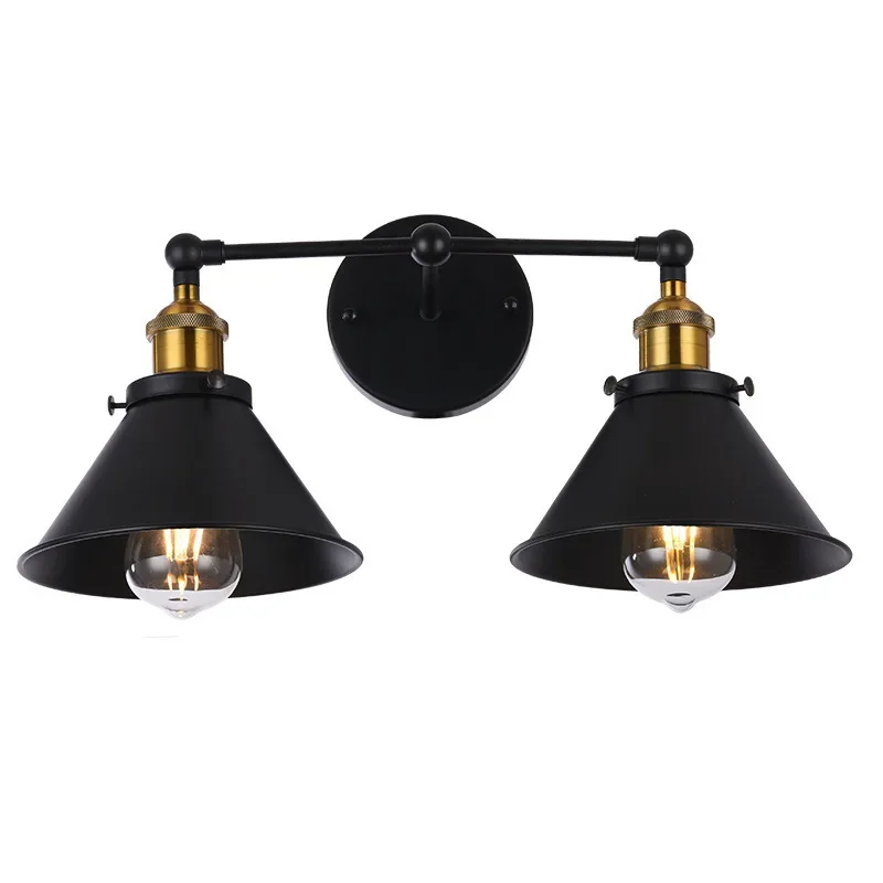 مصباح حائط بتصميم صناعي أمريكي، مصباح فني حديدي مز...