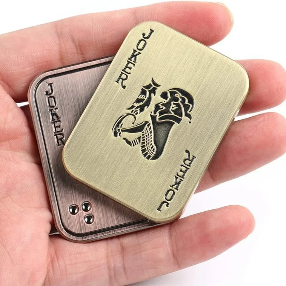 

1PC Fidget Toy Adult Mens Irritable Table Toy EDC Metal Fidget Slider Magnetic Poker Push Card Adult Irritable Toys Anxiety Diso