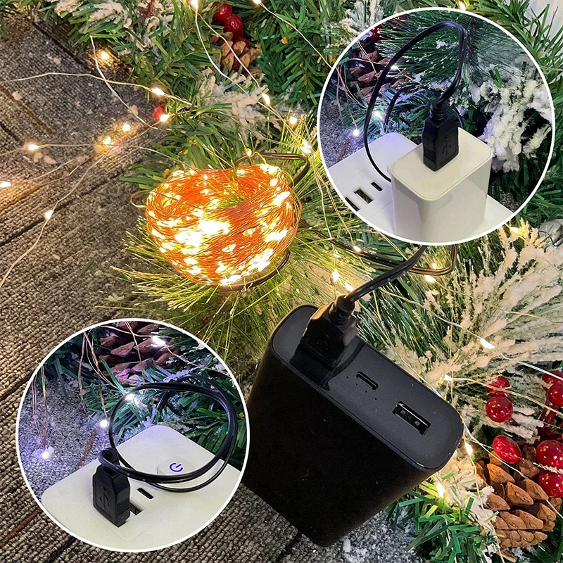 USB Light String Warm White Four Color 1m 10 LED Home Garden Decoration Party Flowers Birthday Cake Gift Box Copper Wire Light intimate white flowers