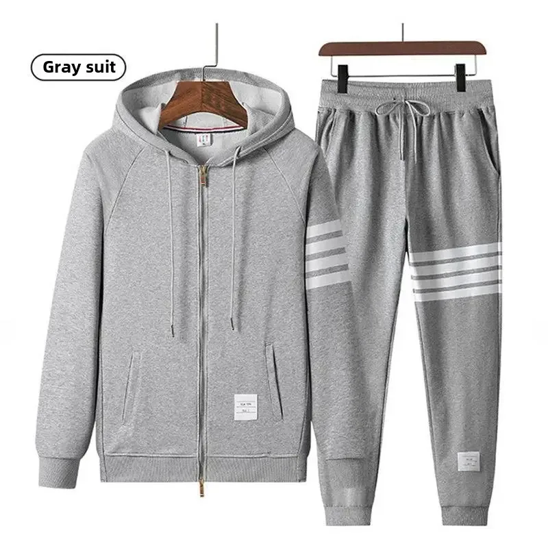 TB Tom Primavera Autunno Nuovo classico pantaloni con cappuccio con cerniera a quattro barre Set sportivo casual da uomo leggero, confortevole e traspirante 1