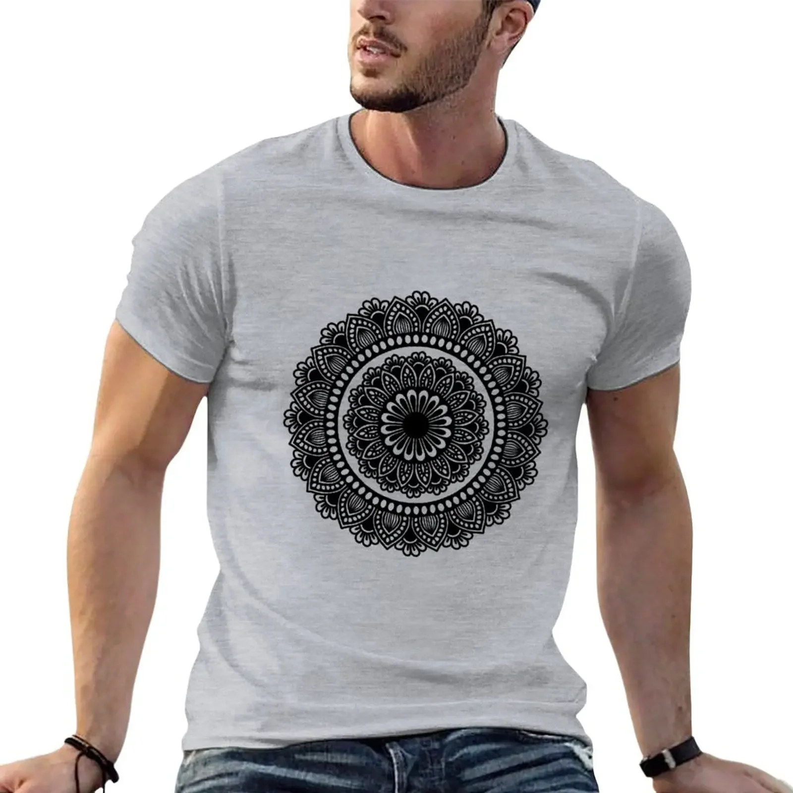 

Sunflower Black Mandala T-Shirt oversizeds summer tops oversized sublime men clothes