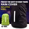 Reflective Waterproof Backpack Rain Cover Outdoor Sport Night Cycling Safety Light Rain Cover Case Bag Outdoor Camping Hiking 1