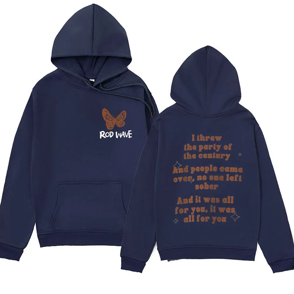 Rod Wave Nostalgia Butterfly Hoodies Men Women Clothes Harajuku Aesthetic Pullover Male Fashion Hip Hop Long Sleeve Sweatshirts