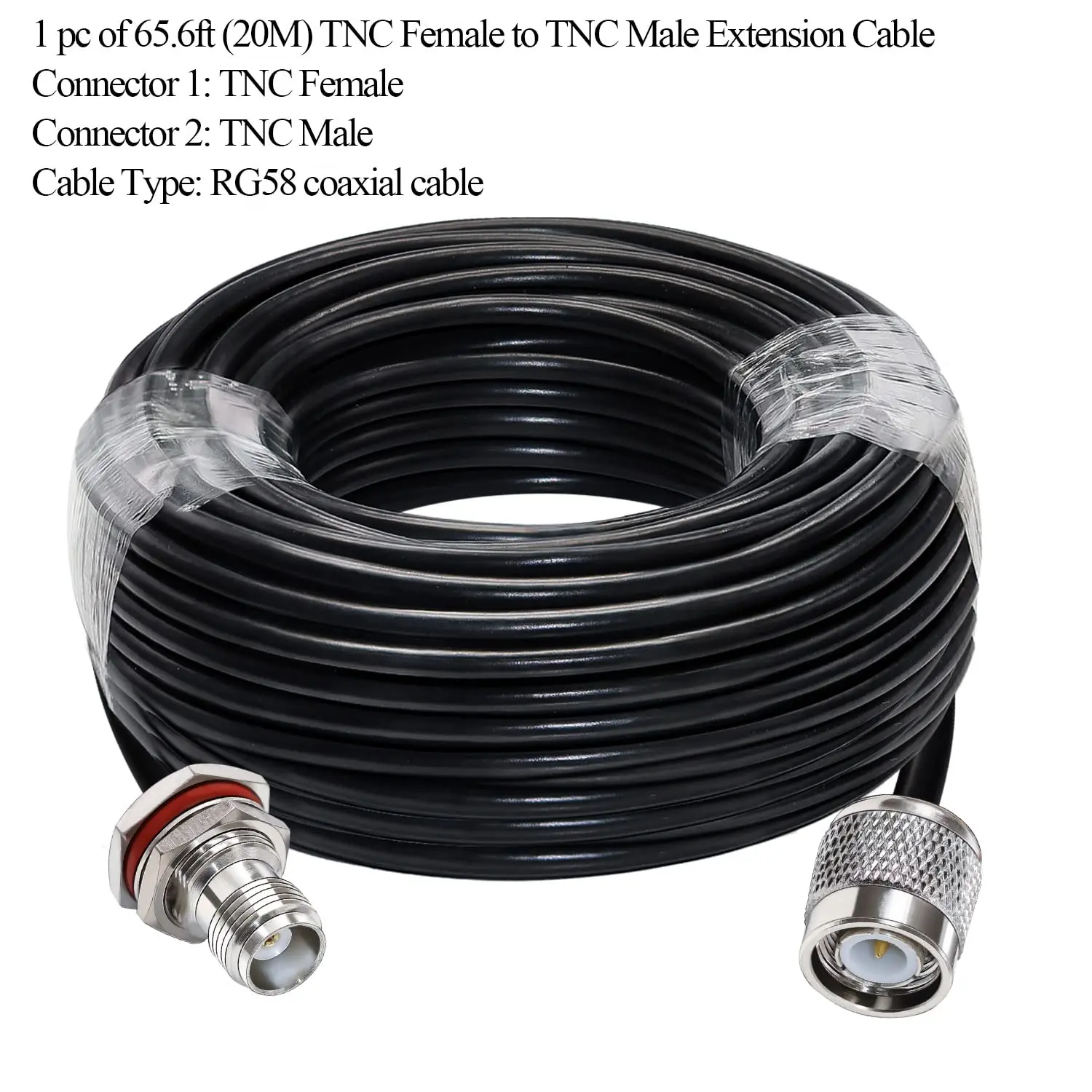 Nオスrp-tncオスコネクタrfピグテールケーブルrg58 50-3同軸アンテナケーブル1メートル5メートル10メートル 0-3GHz 家電＆カメラ 3フィート RG58 RP-TNCオス→RP-TNCオス RF