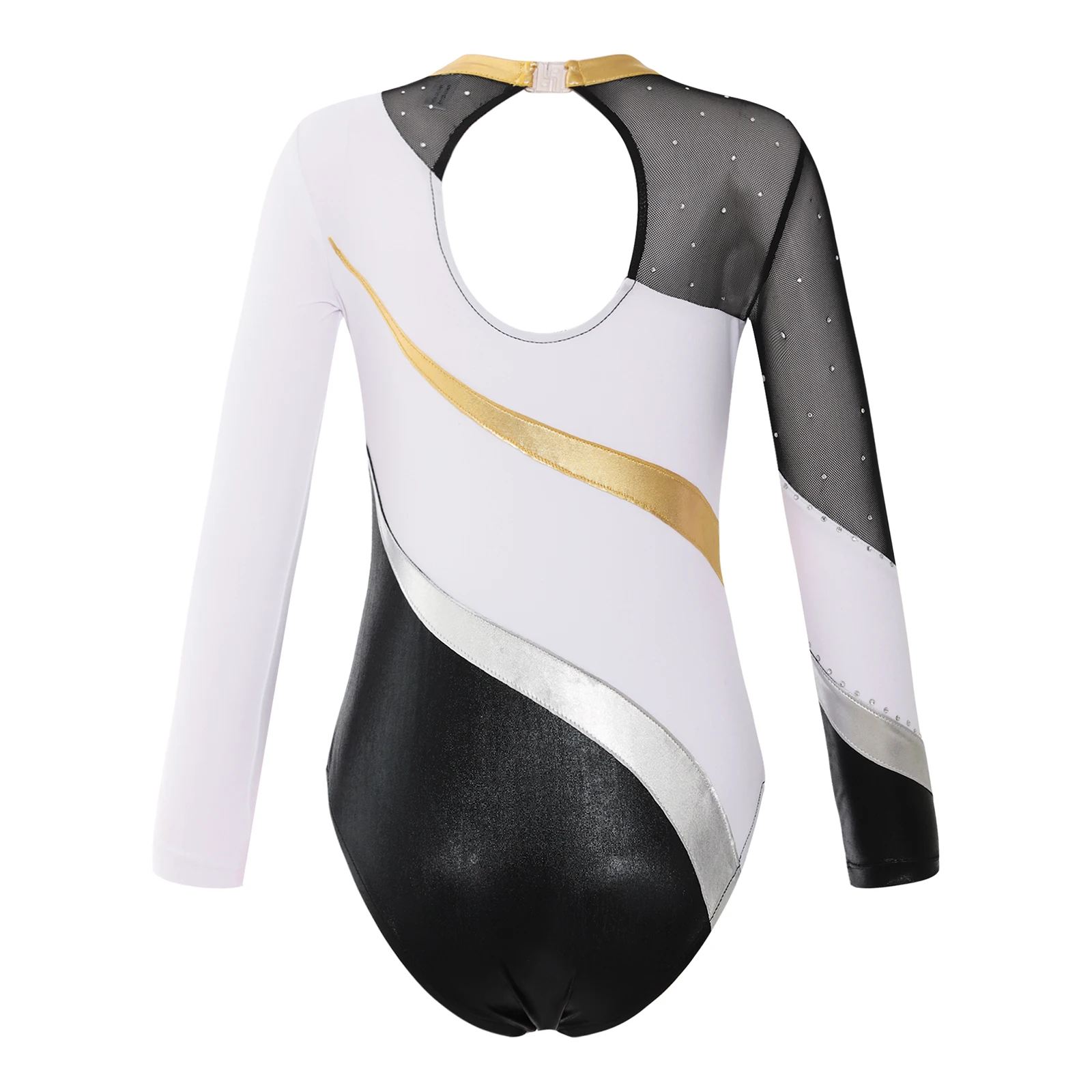 Children Dance Leotards Fashion Children Ballet Dance Leotards Kids Gymnastics Bodysuit for Girls Long Sleeve Patchwork Skating Jumpsuit Dancewear