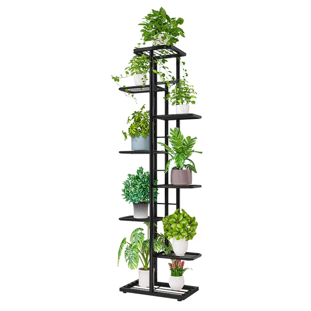 Cordlal Shining Stand For Flowers Iron 6/7/8Layers Plant Holder Storage Shelf Pot Rack Organizer Home Garden Decoration 5