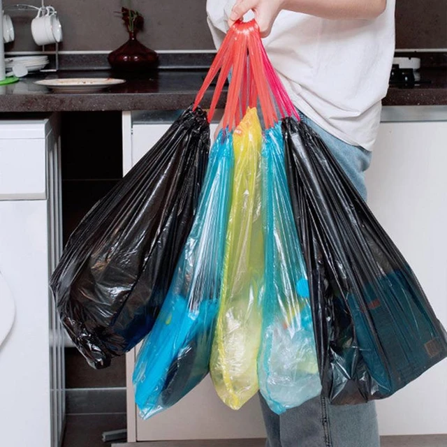 75pcs Kitchen Household Drawstring Type Garbage Bag,4 Gallon Trash