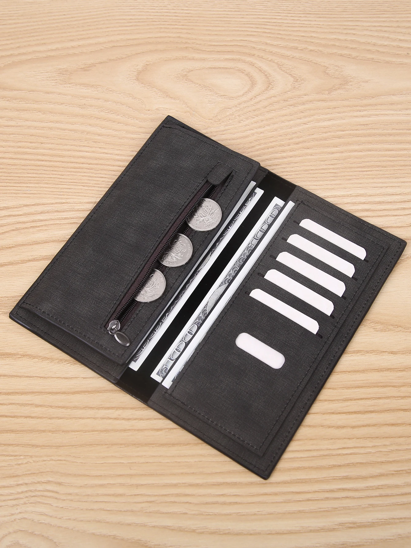 Men's Wallet Fashion PU Leather Long Thin Clutch Wallet Business Multi-card Holder Coin Purse  Multifunction Men Wallets_voghion.com