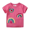 Jumping Meters 2-7T Rainbow New Designs Girls T Shirts Summer Children's Clothes Short Sleeve Kids Tees Tops Baby Costume Shirt 1