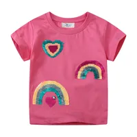 Jumping Meters 2-7T Rainbow New Designs Girls T Shirts Summer Children's Clothes Short Sleeve Kids Tees Tops Baby Costume Shirt 1