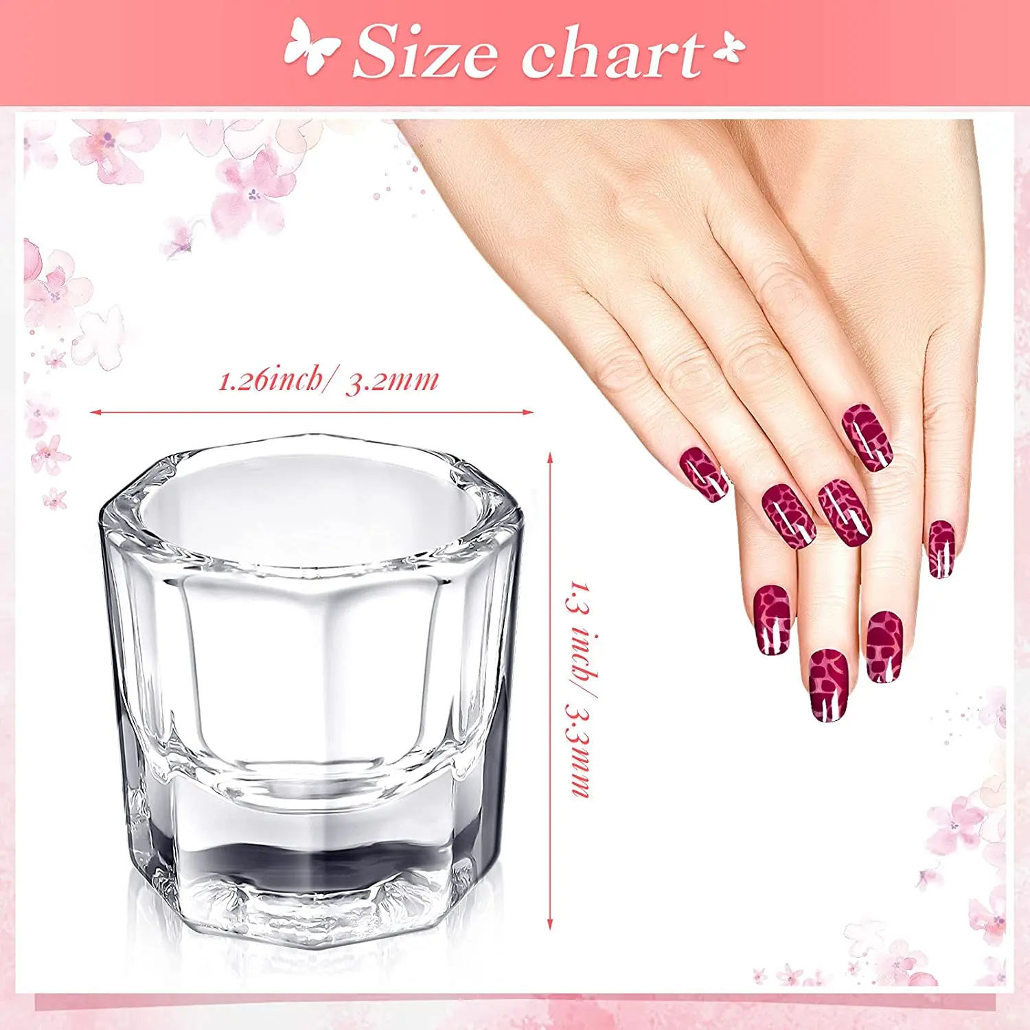 1PC Nail Dappen Dishes Acrylic Nail Monomer Liquid Dishes Glass Cups Powder Dappen Polish Crystal Bowls nail powder manicure tools nail acrylic liquid acrylic nail powder nail tools