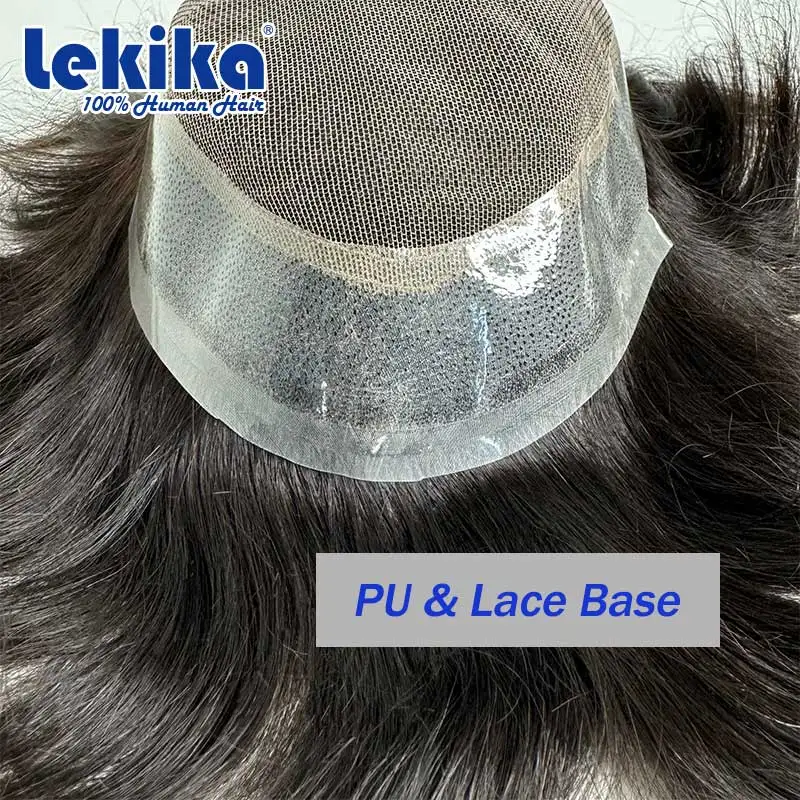 Australia Base Lace Pu Toupee Men Capillary Prosthesis French Lace Wig for Men Indian Human Hair Man Wig Male Hair System Unit human hair toupee