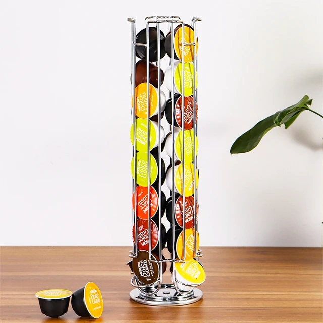 Soporte para cápsulas Dolce Gusto, accesorio de acero inoxidable, color  plata, negro y blanco, 24 unidades, novedad de 2022 - AliExpress