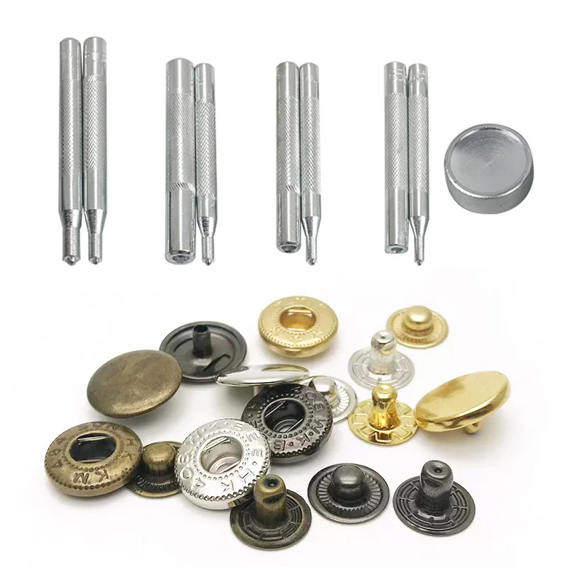 30 Sets 655/633/831 Metal Snap Fasteners Snaps Button Press Studs Sewing Button For DIY Clothes Garment Bags Shoes Leathercraft