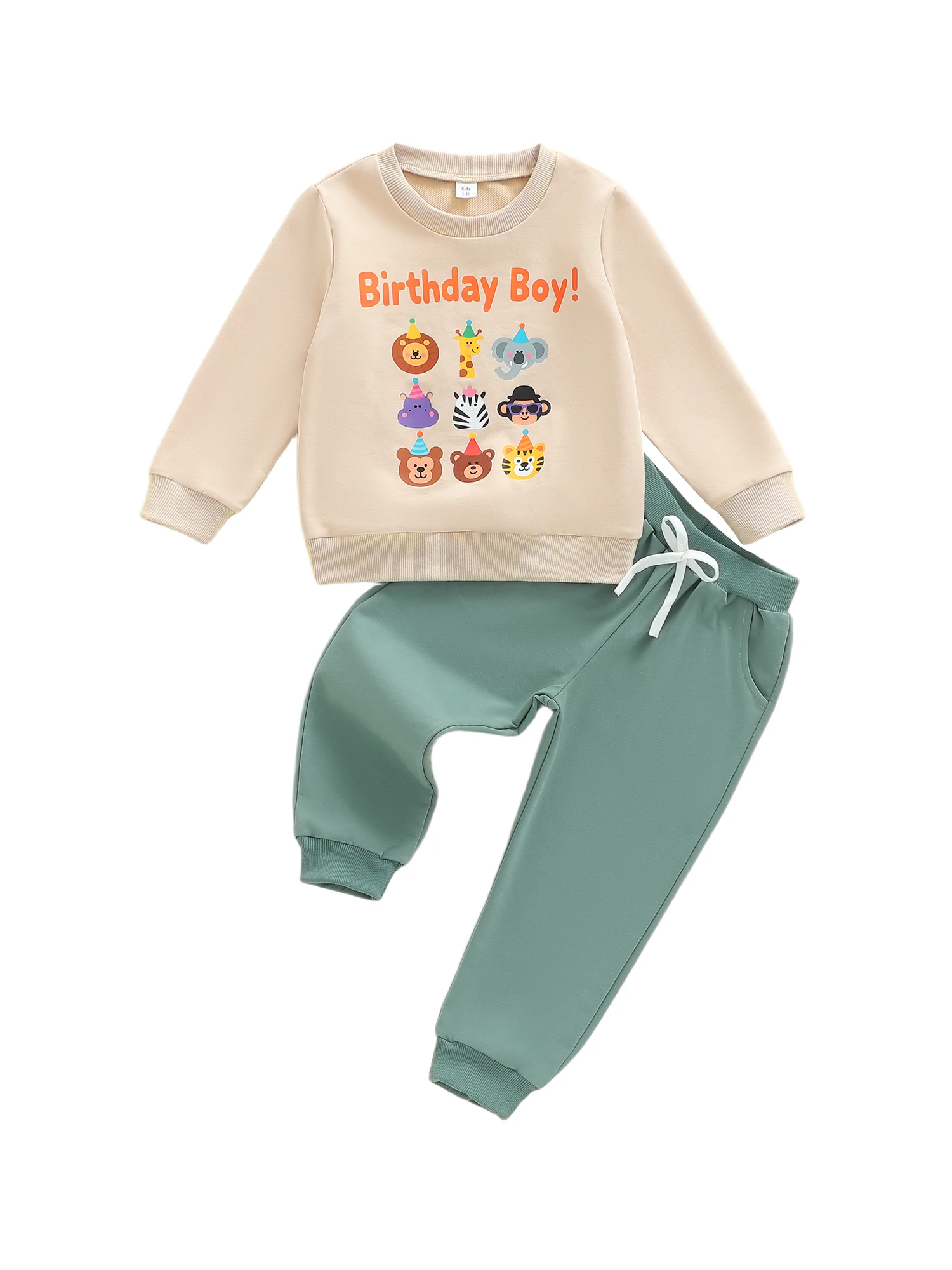 Toddler Girl 2 Piece Outfits Unicorn Rainbow Print Long Sleeve Crew Neck Tops and Elastic Waist Pants Set for Birthday Party