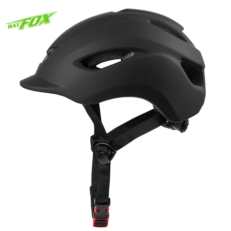 Batfox 도시 통근 헬멧, 천 모자 처마 장착, 접이식 자전거 헬멧, 전력 보조 MTB 자전거 사이클링 부품