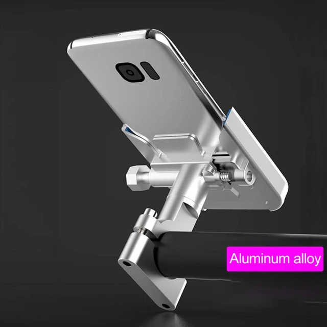 Support Smartphone Universel Moto Guidon Rotatif en Aluminium pour