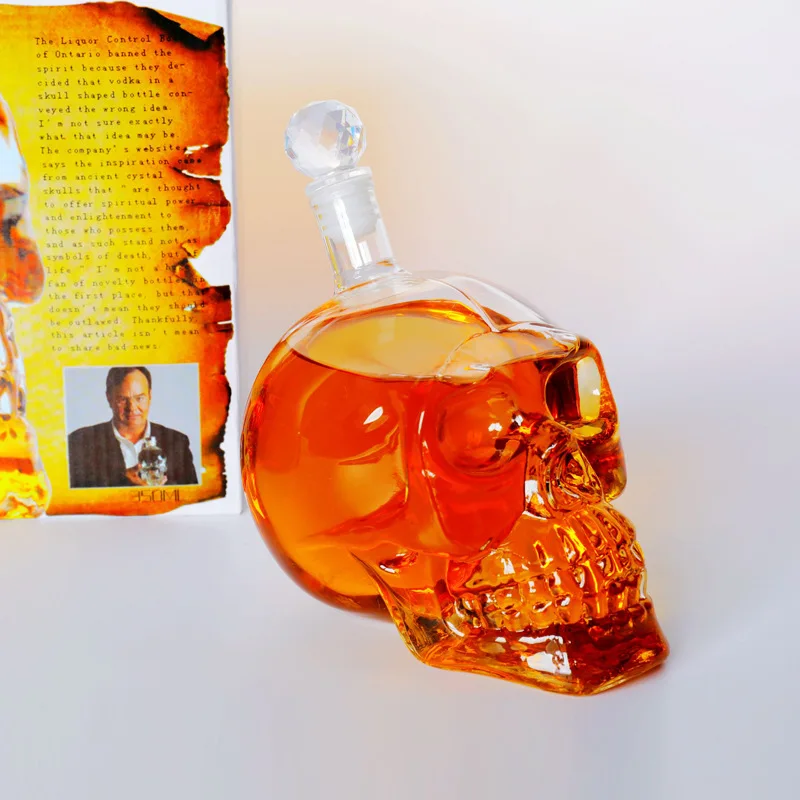 1000ML Skull Glass Whisky Vodka Wine Crystal Bottle Spirits Cups Drinking Cups crystal glass cup drinking glasses set