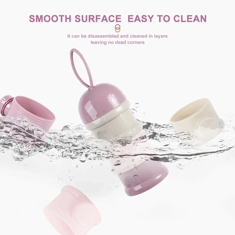Food Grade Mini Portable Baby Milk Powder Storage Box with Handle Independence Opening Multi-Layer Seal Baby Snack Box Dispenser