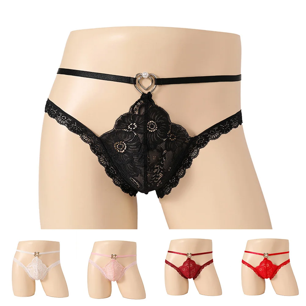 

High Quality Sexy Mens G String Thong Candy Man Chain G-String Low Rise Mens Elastic Satin Underwear NEW Lingerie