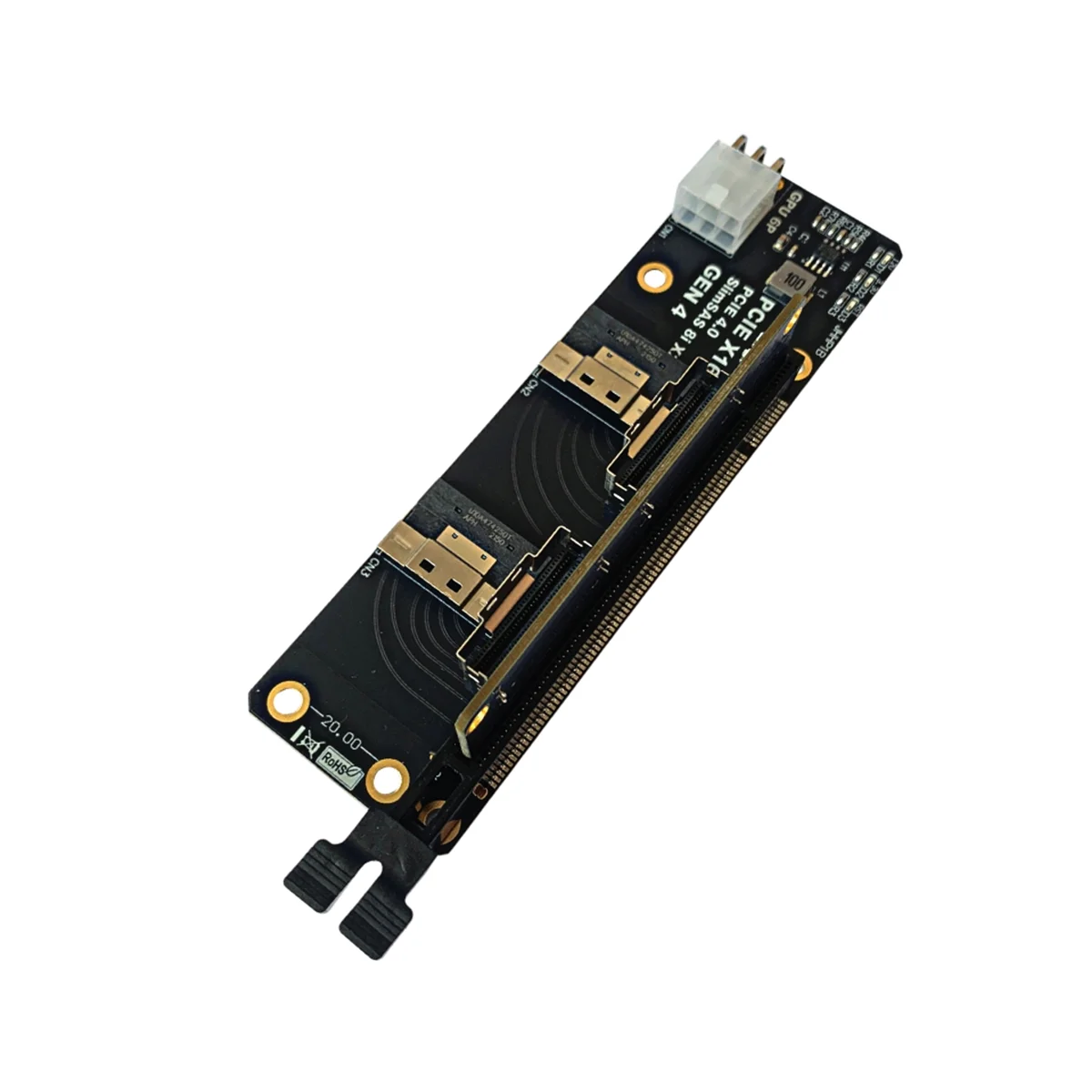 

Gen4 2 Ports SlimSAS 8I X2 To PCIE 4.0 X16 Slot Adapter Board for Network Card Graphics Video Card Capture Card
