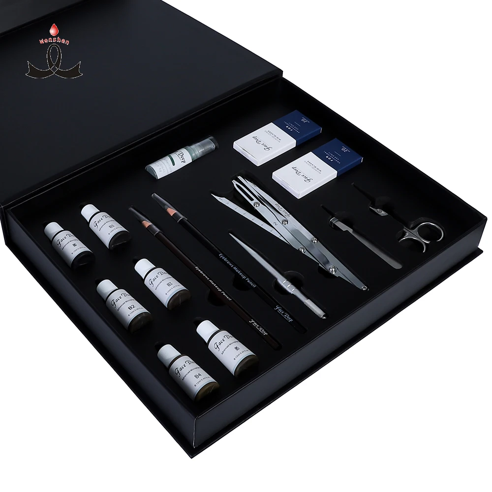 New Arrival Permanent Makeup Microblading Tattoo Kit For Academy Training Tattoo Ink Micorblading Tools microblading permanent makeup bow
