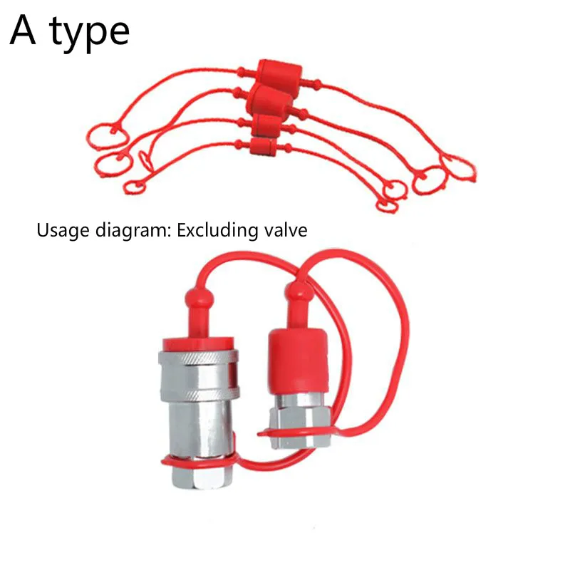 QAGGUM Hydraulic Coupler 1/4" NPT ISO 7241-B With Dust Caps, Hydraulic