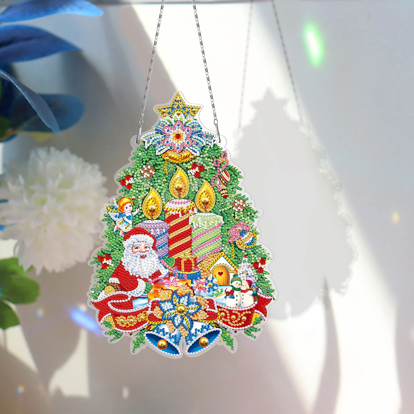 New Christmas Hanging Picture Diamond Painting Wreath DIY Diamond Embroidery Mosaic Kit for Decorating Christmas Gifts