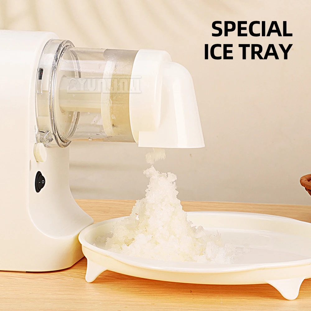 Household Portable Smoothie Ice Crusher with Ice Cube Tray Electric Shaved Machine