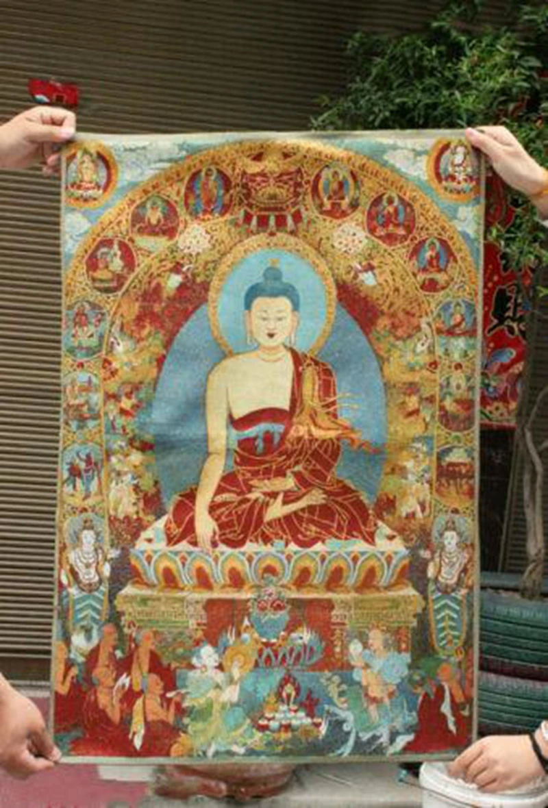 

36 "тибетская буддистская шелковая ткань, красная Фотообои