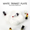 Chubby Creative Flower Ceramic Plate Photo Props Jewelry Dish Desktop Lipstick Small Objects Organizer Tray Decoracion 2