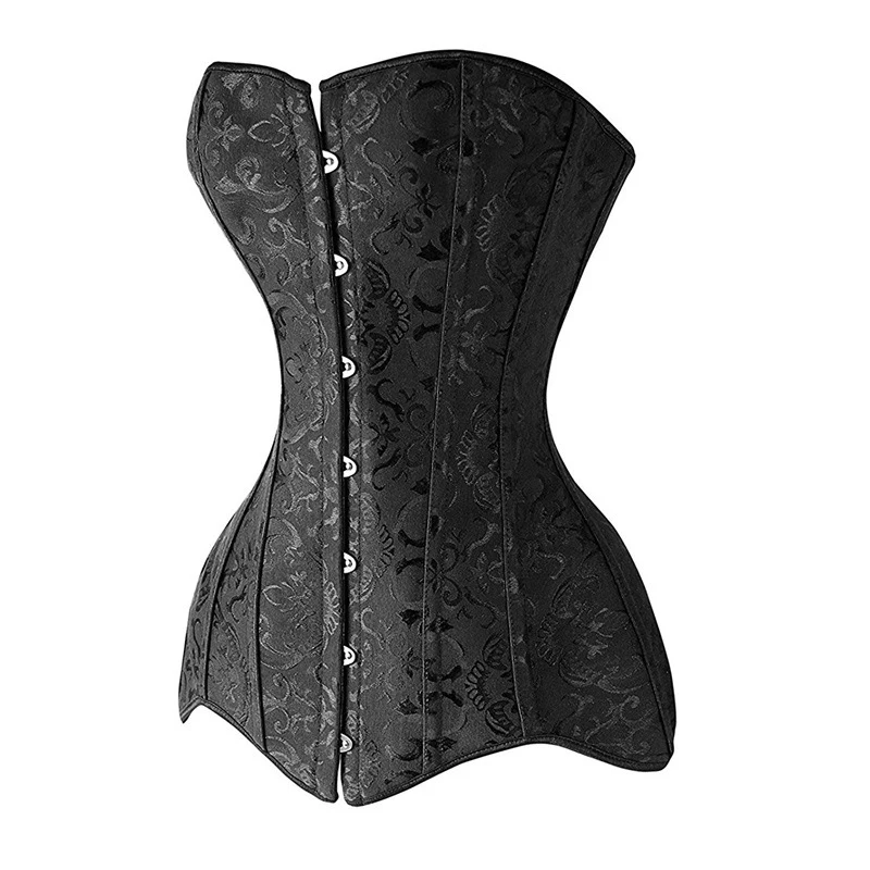 Long Torso Gothic Corset Slimming Waist Trainer Modeling Strap Overbust Steel Bone Corselet Tummy Control Girdle