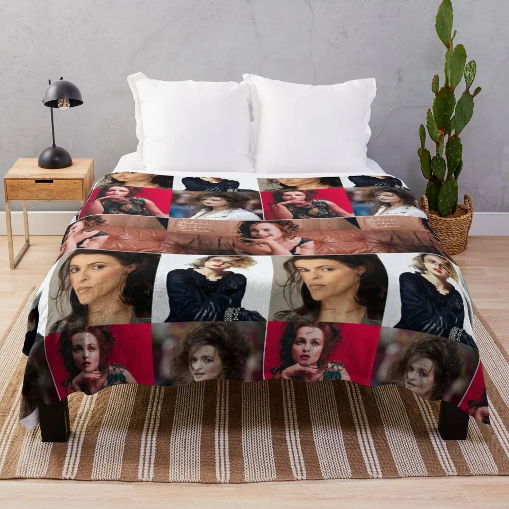 

Helena Bonham Carter English actress Fan Made Photo Collage - 1 Throw Blanket Bed covers For Sofa Thin Blankets