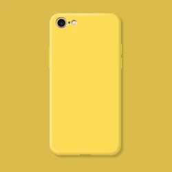 Shockproof Liquid Silicone TPU Protective Phone Back Cover - Soft, Durable, and Stylish for iPhone 7 (Yellow)