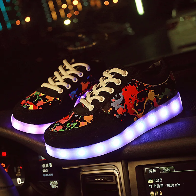 Size 27-42 USB Charger Glowing Sneakers Children Led Casual Shoes Boys Led Slippers Luminous Sneakers Girls Breathable Shoes kids sneakers kids shoes kids slippers kids sports shoes