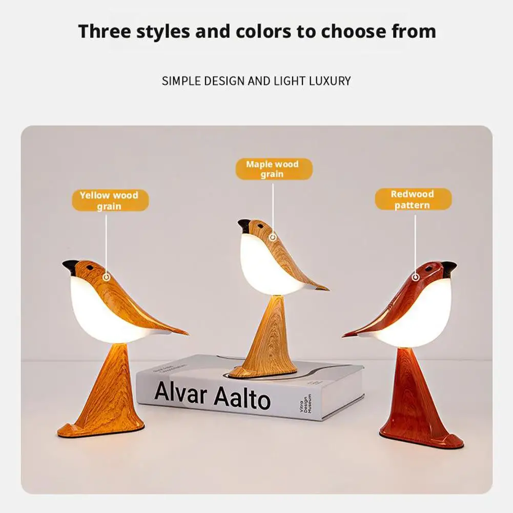 Creative Magpie Table Lamp Aroma USB Charging Adjustable Brightness Bird Table Lamp With Remote Control For Bedroom Phone Stand 3
