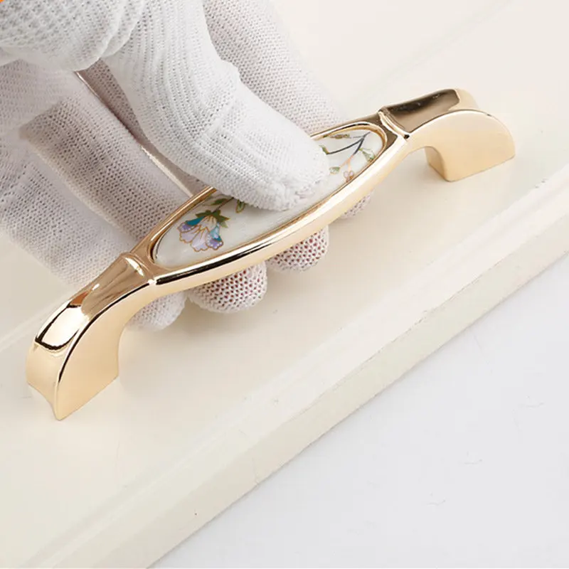 Antique Ceramic Cabinet Handles Chinese Vintage Drawer Knobs Wardrobe Furniture Pulls European Cupboard handle Hardw