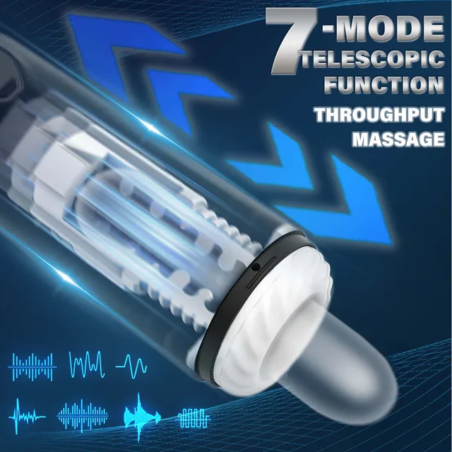 HESEKS Automatic Man Masturbator 7 Telescopic Vibrator Super Sound off Vaginas Blowjobs Vagina Male Masturbate