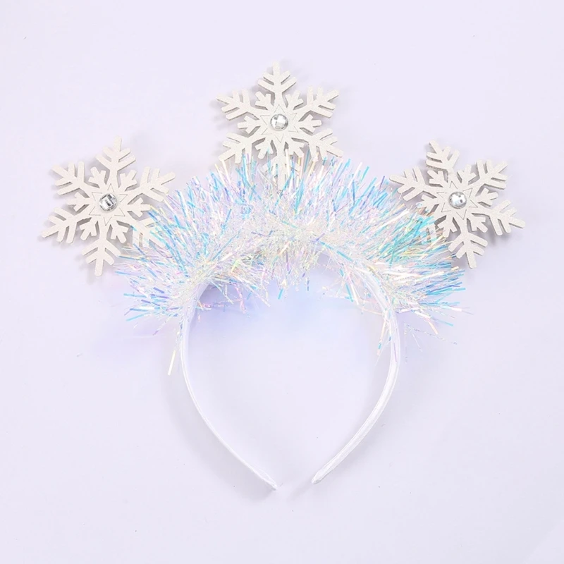 

Carnival Headband Sequins Christmas Snowflake Hairhoop for Adult Kids 449B
