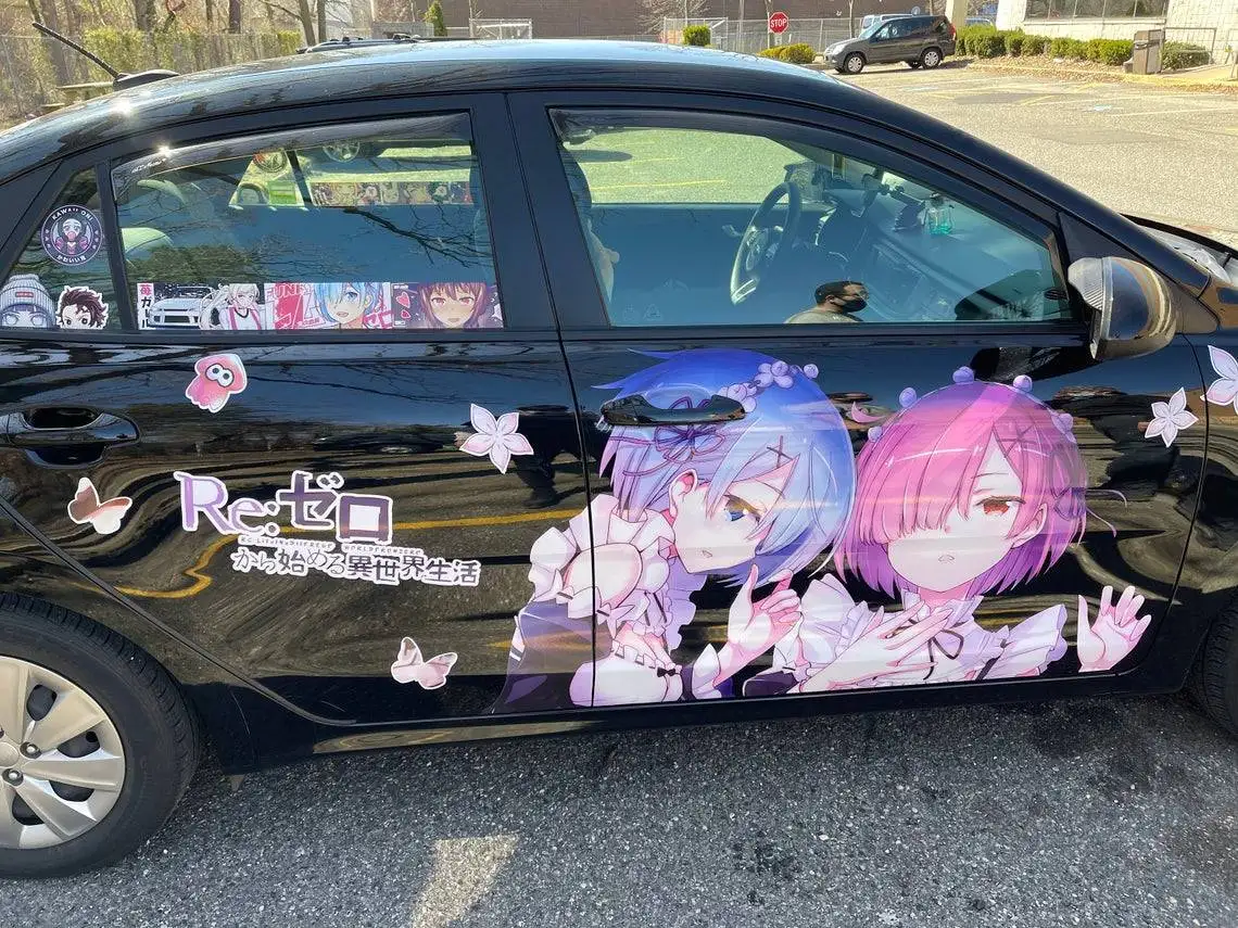 Japan Itasha Vinyl Car Sticker Anime Cartoon Re Zero Emilia Door Side Decals  Ralliart Rally Hood Stickers On Car Accessories - Car Stickers - AliExpress