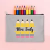 Teacher Gifts Personalised Teacher Name Zipper Makeup Bags Student Back To School Pencil Bag Travel Wash Storage Pouch Classroom 5