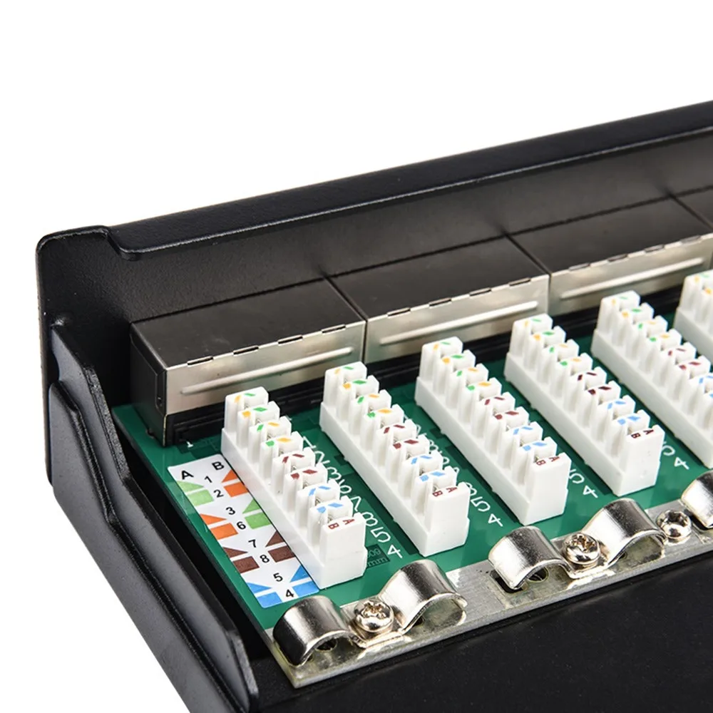 Painel de Remendo de Rede Cat Rj45 Rede 12-port Mini Desktop Painel de Remendo Completo Blindado Montagem Keystone Jack para Montagem na Parede Cabos de computador e conectores - Imagem 5