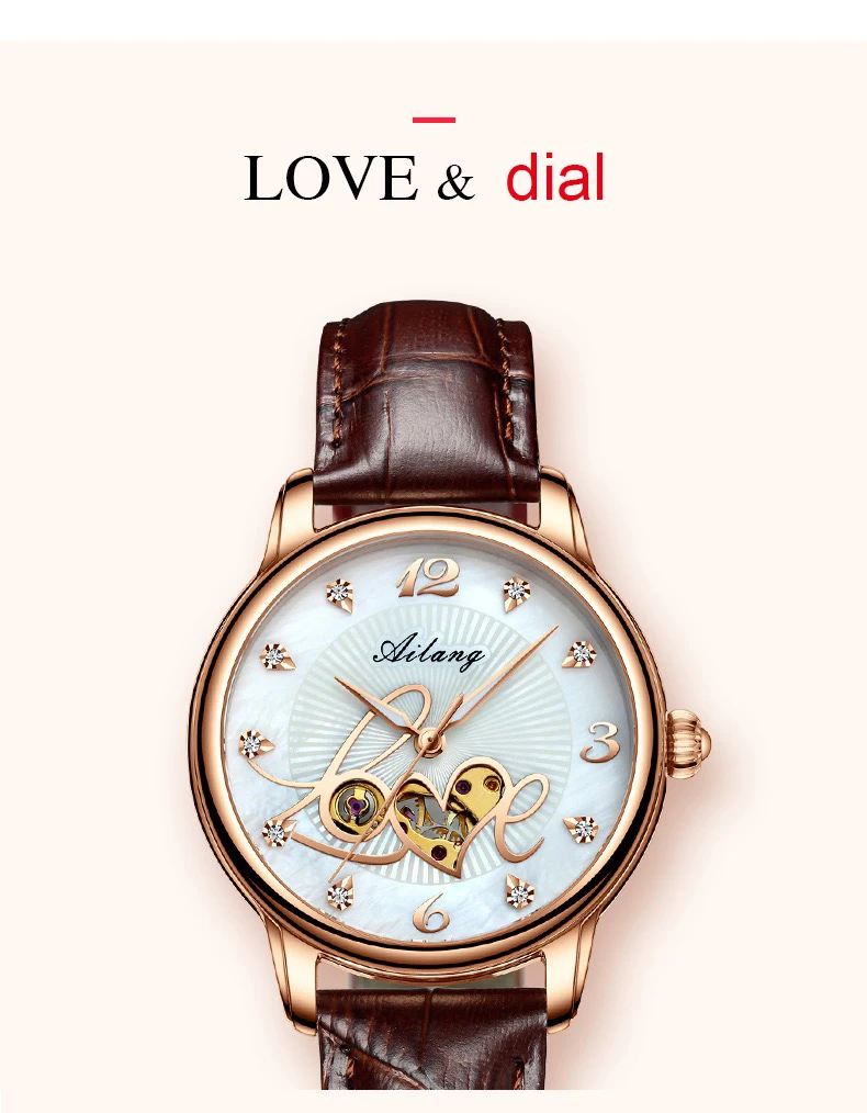 AILANG Woman New Watch Mechanical Luxury Ladies Automatic Hollow Women's Bracelet Watches Female Waterproof Clock Wristwatch