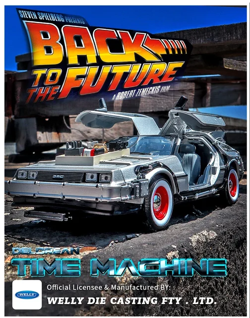 WELLY 1:24 Back To The Future Time Machine Diecast Alloy