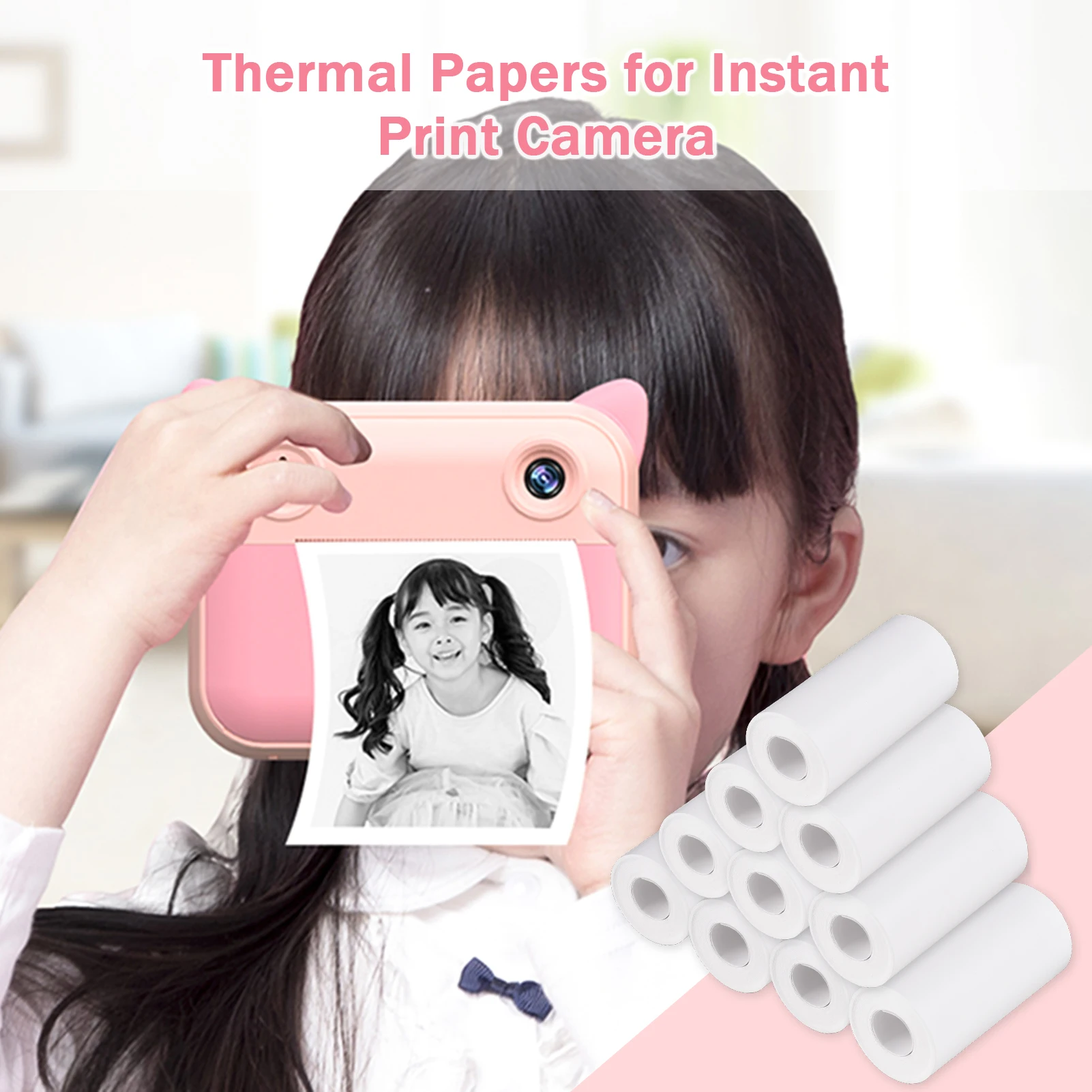 Thermal Paper Roll 57*30mm Printing Paper for Label Printer Kids Instant Camera Refill Print Paper Pack of 10/6/3 Rolls Instant film paper
