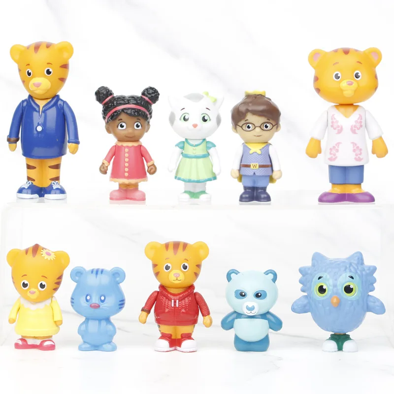 Daniel Tiger Friend Neighbor Gk Pvc Statue Action Figurine Desk Da Collezione Anime Model Toys Figures Gift 10 Pz/Set