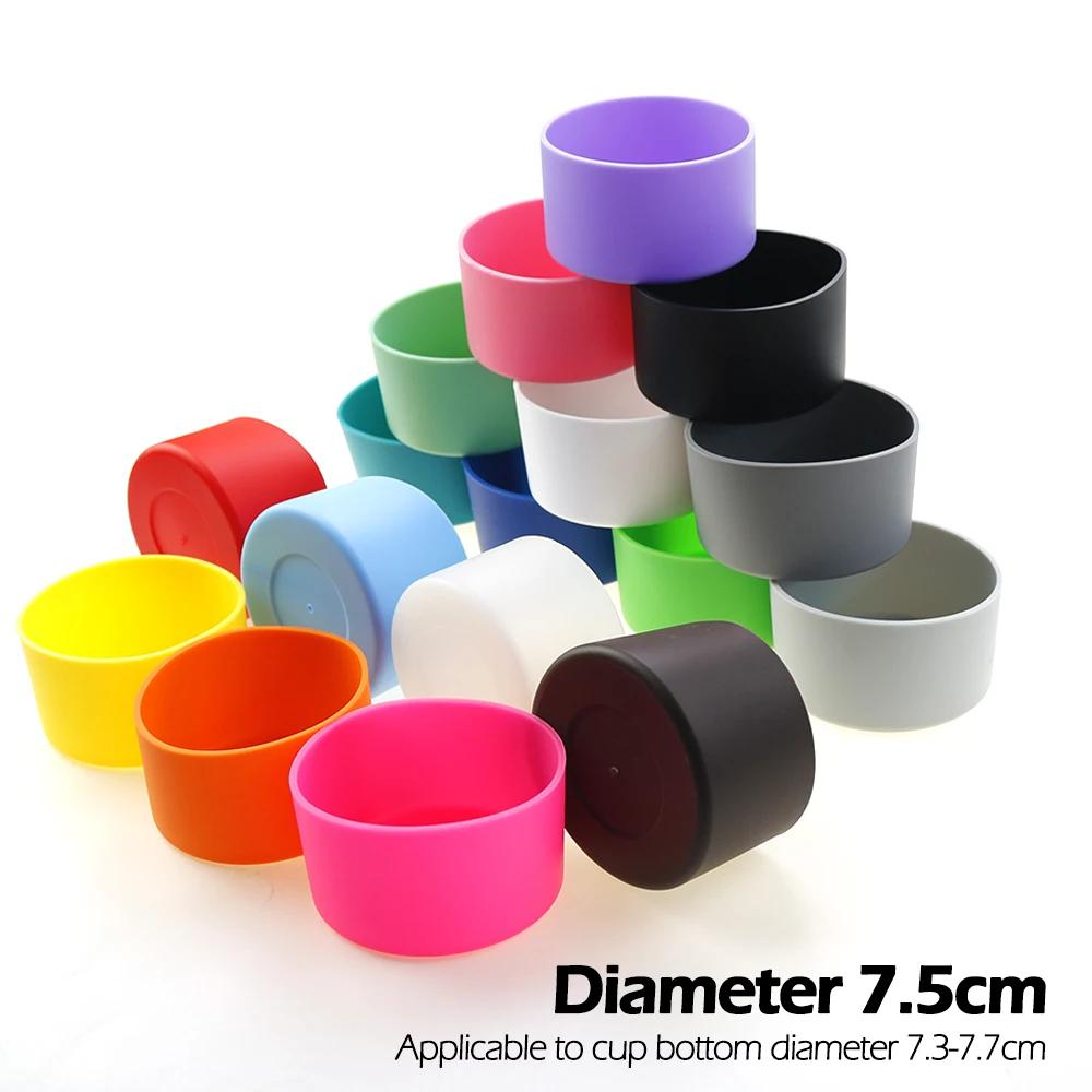 Soft Silicone Cup Bottom Sheath Protector Sleeve For Glass Water Tea Bottle Anti Damage Accessories 1Pc